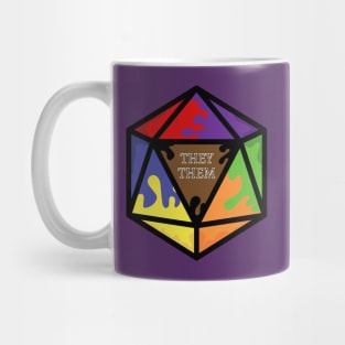 Rainbow Pronoun Pride D20 They/Them Mug